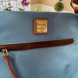 Dooney & Bourke Sky Blue and Brown Shoulder Bag